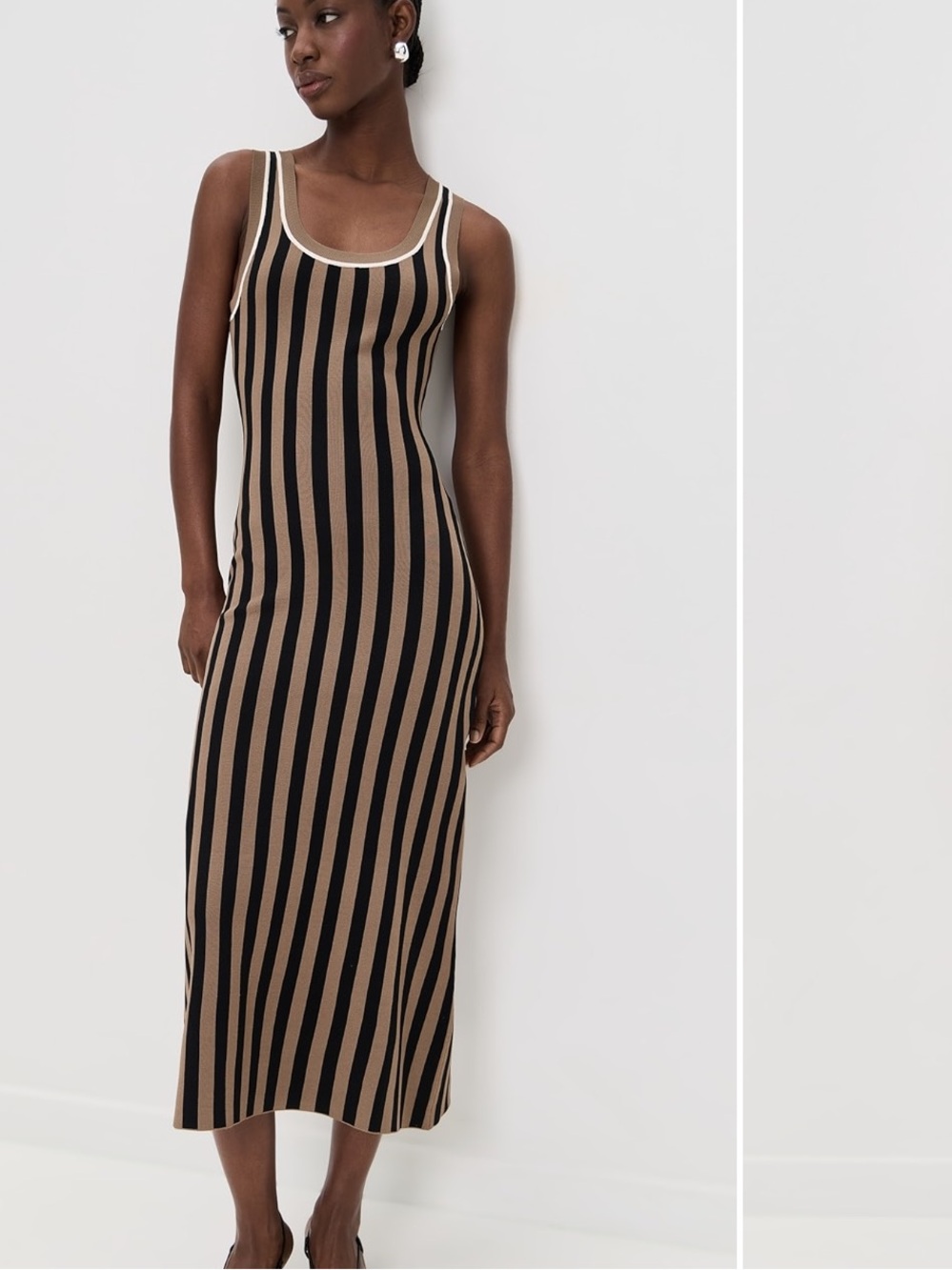 LE BOP Striped Jacquard Dress Brown